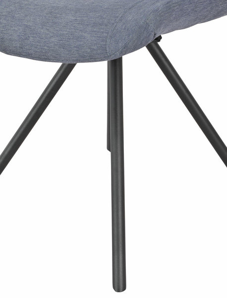 Elliot Dark Grey Fabric Swivel Dining Chair with Black Legs