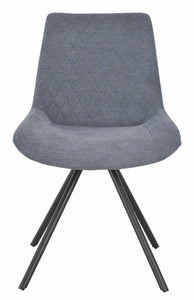 Elliot Dark Grey Fabric Swivel Dining Chair with Black Legs
