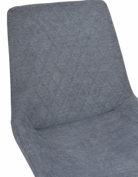 Elliot Dark Grey Fabric Swivel Dining Chair with Black Legs