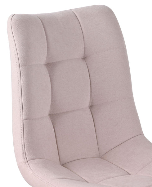 Elba Dining Chairs in Beige Colour Fabric and Black Metal Legs