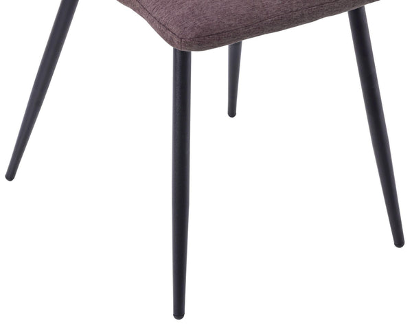 Elba Dining Chairs in Camel Colour Fabric and Black Metal Legs