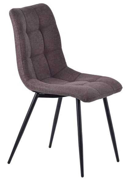 Elba Dining Chairs in Camel Colour Fabric and Black Metal Legs