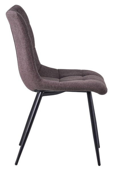 Elba Dining Chairs in Camel Colour Fabric and Black Metal Legs