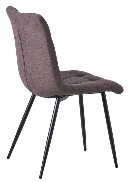 Elba Dining Chairs in Camel Colour Fabric and Black Metal Legs