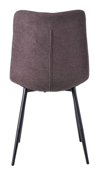 Elba Dining Chairs in Camel Colour Fabric and Black Metal Legs