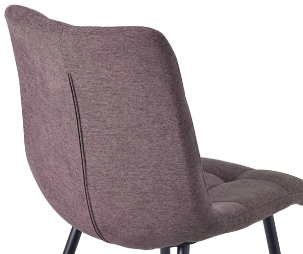 Elba Dining Chairs in Camel Colour Fabric and Black Metal Legs