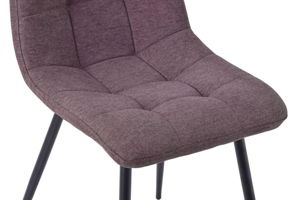 Elba Dining Chairs in Camel Colour Fabric and Black Metal Legs