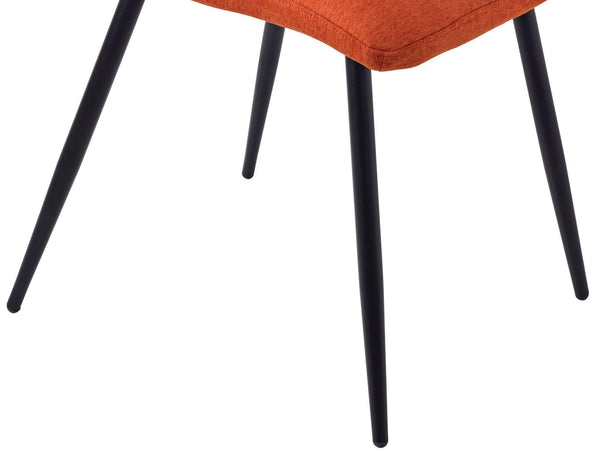 Elba Dining Chairs in Orange Colour Fabric and Black Metal Legs