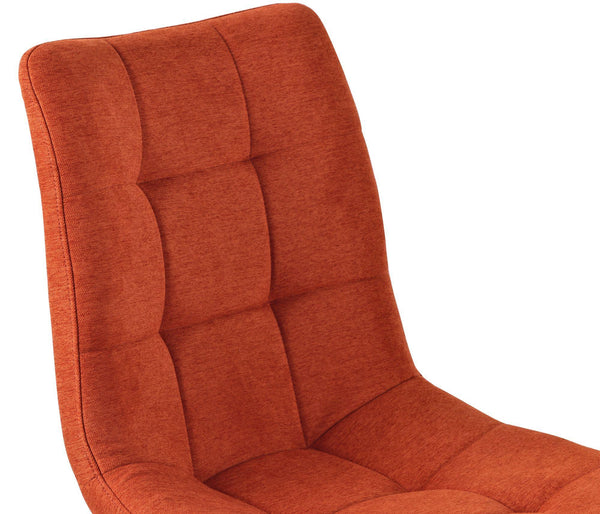 Elba Dining Chairs in Orange Colour Fabric and Black Metal Legs