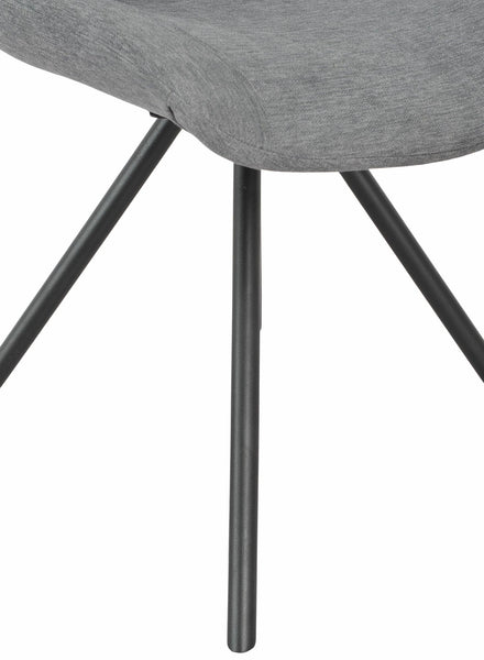Elliot Grey Fabric Swivel Dining Chair with Black Legs