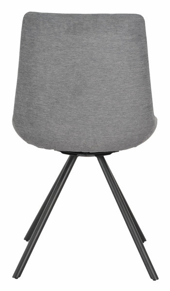 Elliot Grey Fabric Swivel Dining Chair with Black Legs