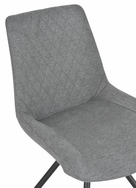 Elliot Grey Fabric Swivel Dining Chair with Black Legs