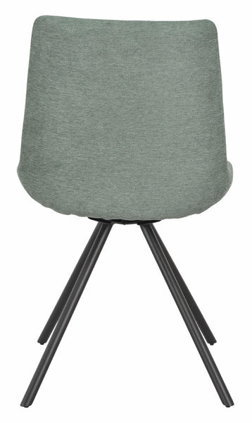 Elliot Green Fabric Swivel Dining Chair with Black Legs