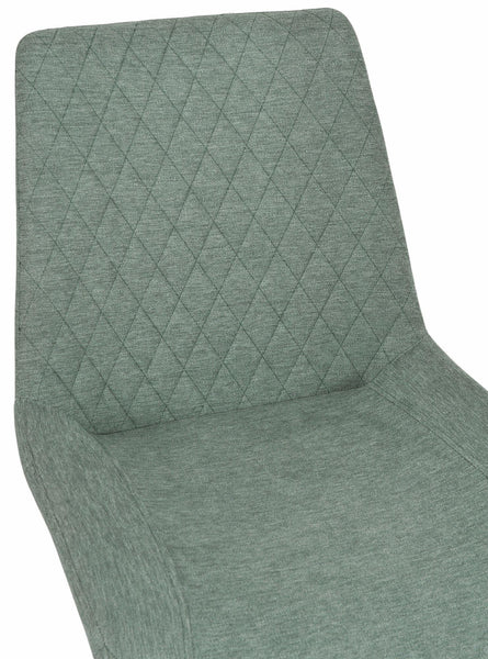 Elliot Green Fabric Swivel Dining Chair with Black Legs