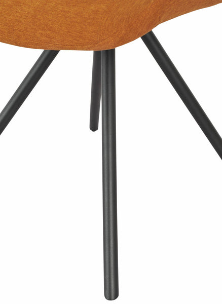 Elliot Orange Fabric Swivel Dining Chair with Black Legs