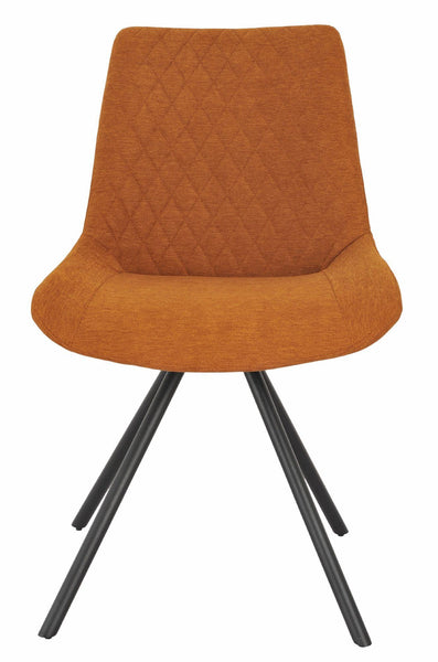 Elliot Orange Fabric Swivel Dining Chair with Black Legs