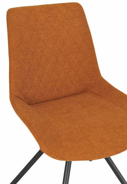 Elliot Orange Fabric Swivel Dining Chair with Black Legs