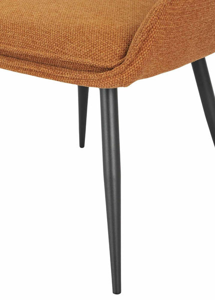 Flavio Orange Fabric Swivel Dining Chair with Black Legs