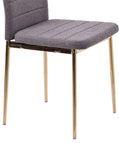 Nero Dining Chair in Dark Grey Colour Fabric with Gold Legs