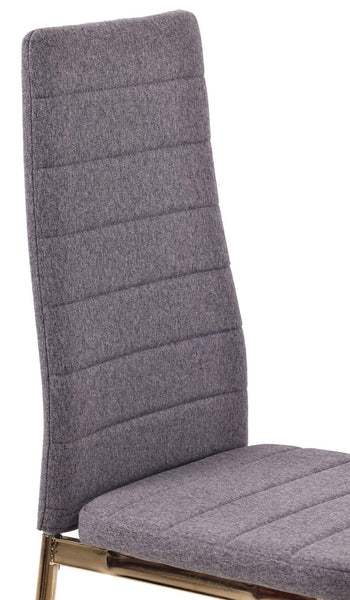 Nero Dining Chair in Dark Grey Colour Fabric with Gold Legs
