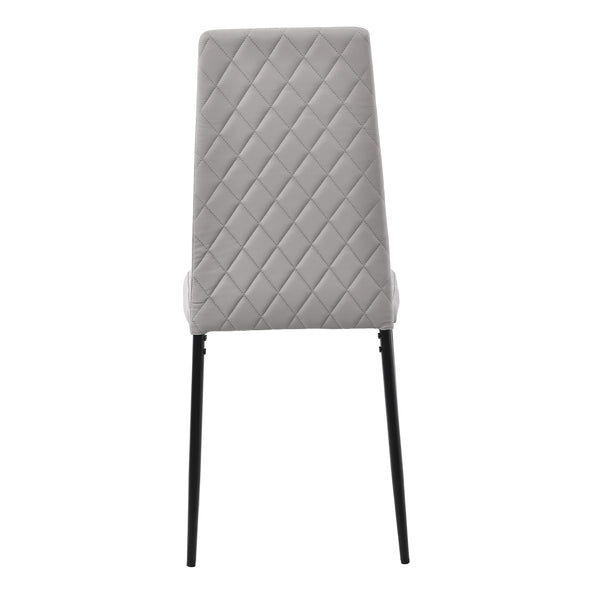 Salvo Dining Chairs in Beige Colour Leather and Black Metal Legs