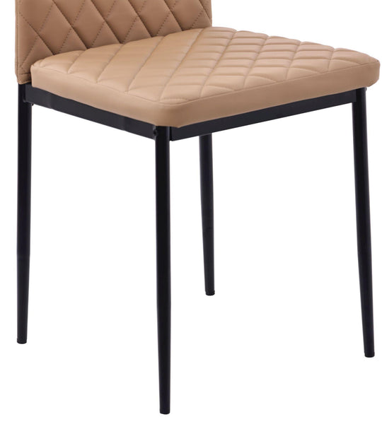 Salvo Dining Chairs in Cappuccino Colour Leather and Black Metal Legs