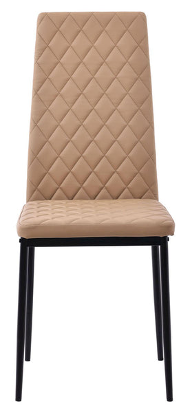 Salvo Dining Chairs in Cappuccino Colour Leather and Black Metal Legs