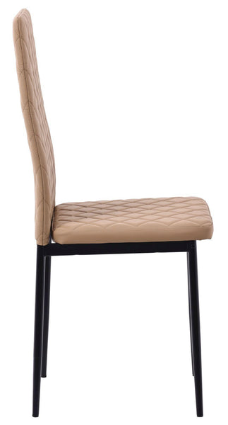 Salvo Dining Chairs in Cappuccino Colour Leather and Black Metal Legs