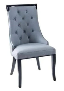 Torino Grey Leather Large High Back Dining Chair with Black Legs