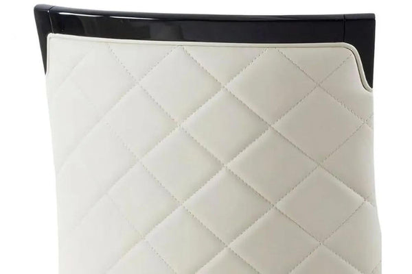 Torino Cream Leather Large High Back Dining Chair with Black Legs