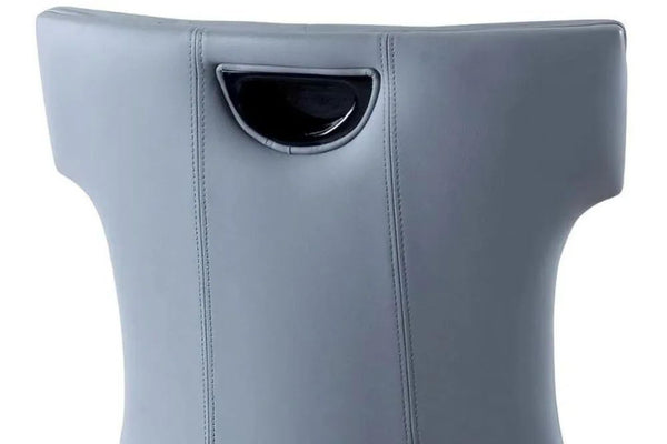 Tremiti Grey Leather Large High Back Dining Chair with Black Legs