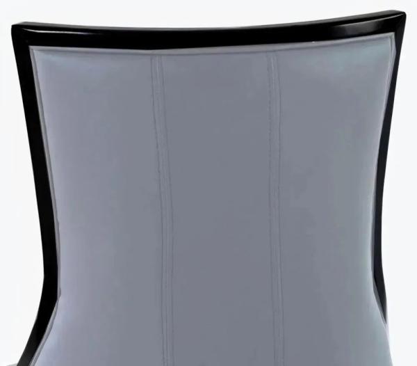 Zanetti Grey Leather Dining Chair with Brown Legs
