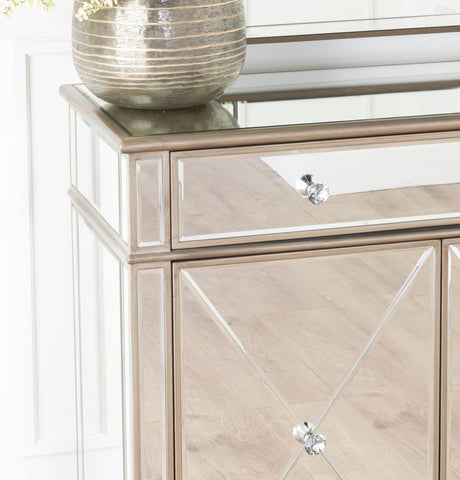 Acorn Mirrored Champagne Trim Small Sideboard - 2 Doors