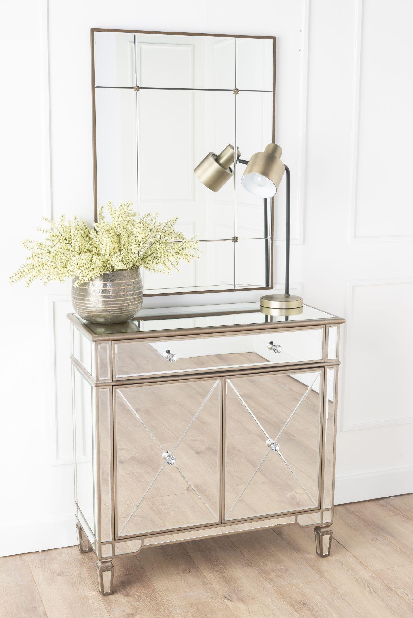Acorn Mirrored Champagne Trim Small Sideboard - 2 Doors