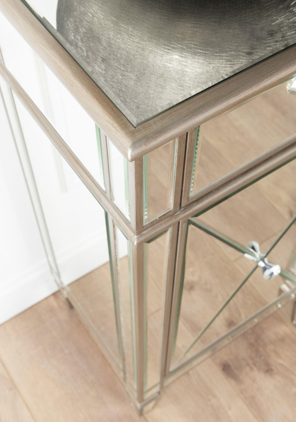 Acorn Mirrored Champagne Trim Large Sideboard - 3 Doors