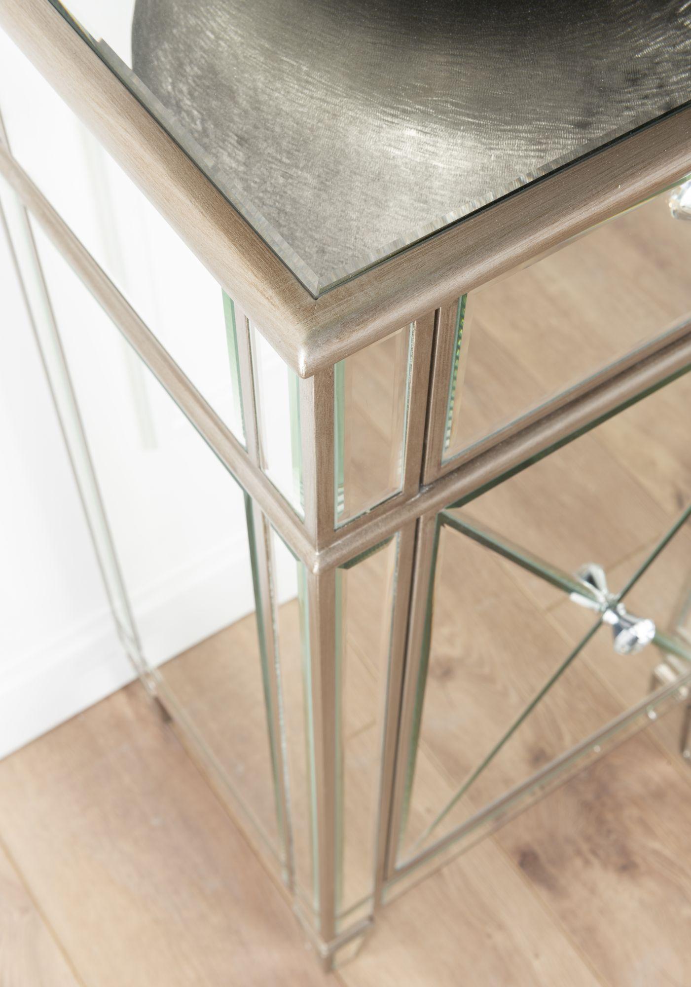 Acorn Mirrored Champagne Trim Large Sideboard - 3 Doors