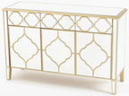 Cairo Mirrored Gold Trim Large Sideboard - 3 Doors