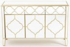 Cairo Mirrored Gold Trim Large Sideboard - 3 Doors