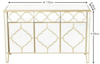 Cairo Mirrored Gold Trim Large Sideboard - 3 Doors