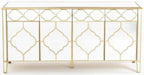 Cairo Mirrored Gold Trim Large Sideboard - 4 Doors