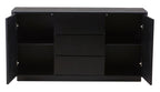Dante Black Ceramic Fluted Large Sideboard