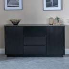 Dante Black Ceramic Fluted Large Sideboard