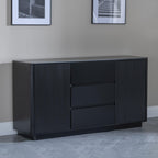 Dante Black Ceramic Fluted Large Sideboard