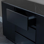 Dante Black Ceramic Fluted Large Sideboard