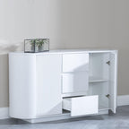Mondrian White Melamine Top Curved Fluted Sideboard