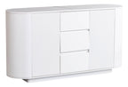 Mondrian White Melamine Top Curved Fluted Sideboard