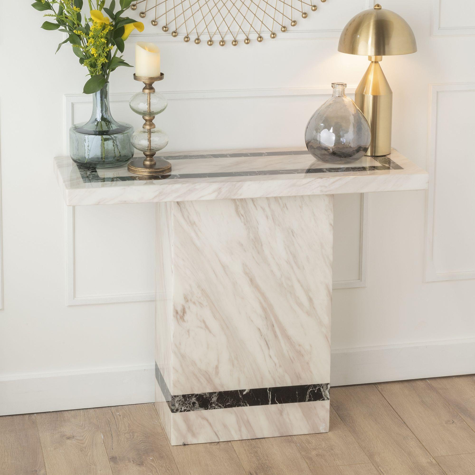 Arzano Cream Marble Console Table