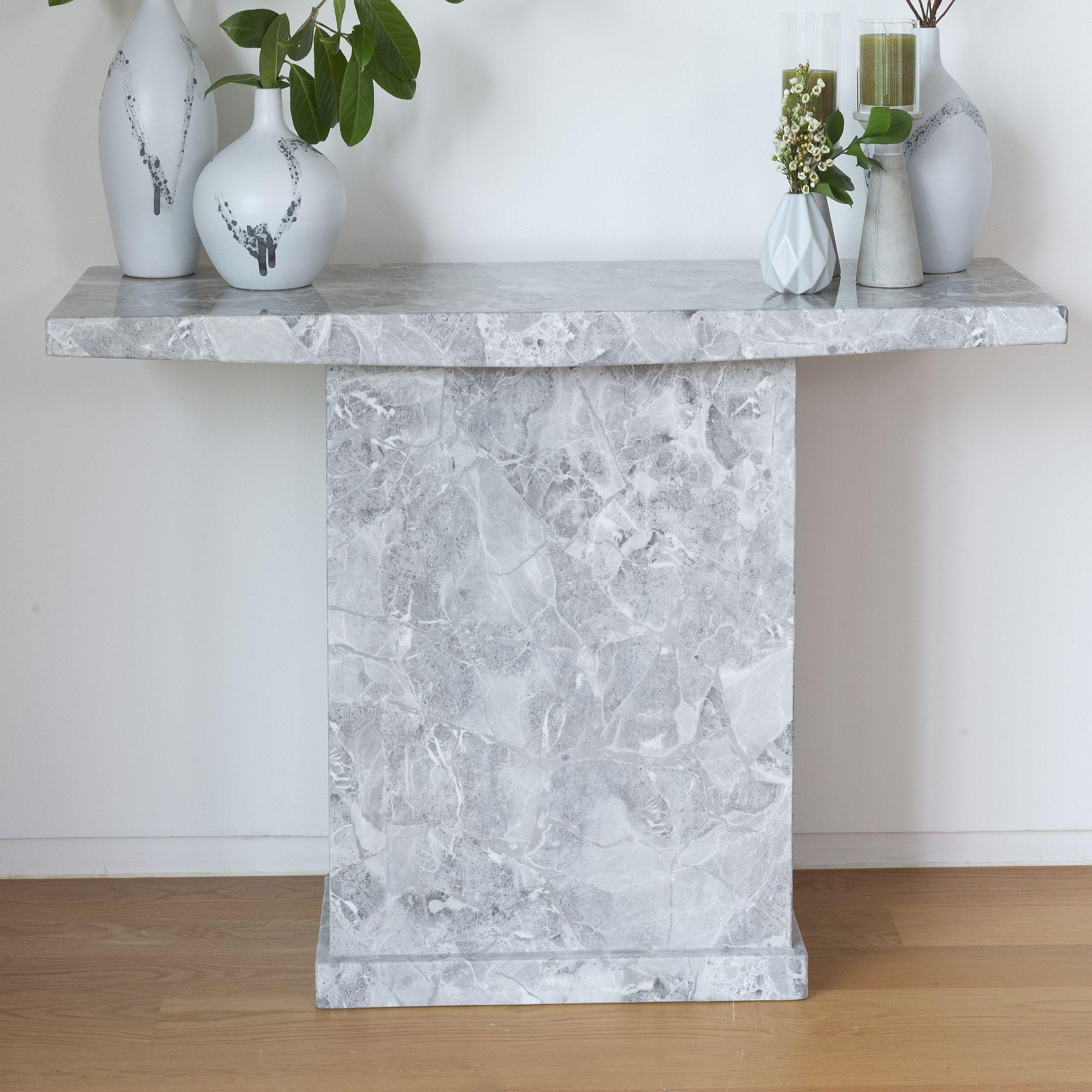 Anza Grey Marble Console Table