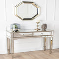 Acorn Mirrored Champagne Trim Console Table