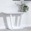 Alpen White Gloss Console Table with Glass Top
